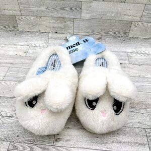 Brand New w/defects Luna Mellow Luxe Blue Plush Bunny Slippers Size Small 5-6